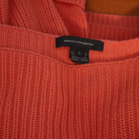French Connection Cotton Sweater- CORAL- Large - Picture 3 of 5